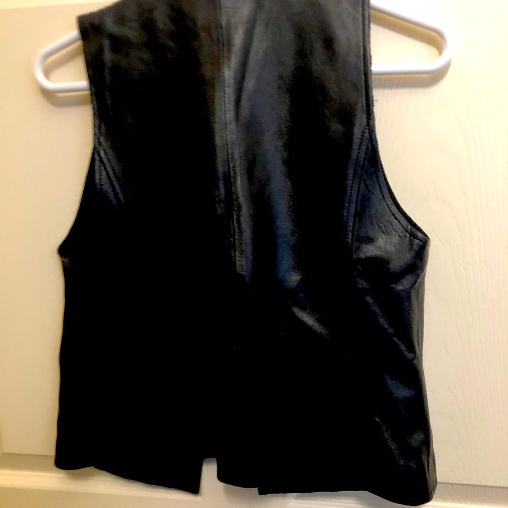 Small black leather vest